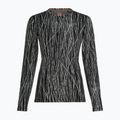 Női trekking hosszú ujjú felső Icebreaker Merino 260 Tech Vertex Crewe Delta Lines AOP black/snow/j 7