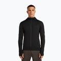 Férfi trekking pulóver Icebreaker Merino 300 Realfleece Descender Zip Hoodie black