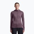 Női túra pulóver Icebreaker Merino 200 Realfleece Descender Half Zip Hoodie grey plum