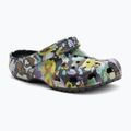 Papucs Crocs Classic Painted Floral black sand