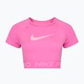 Nike Pro Dri-Fit Graphic Cropped Cropped játékos rózsaszín/rózsaszín hab/fehér női edzőfelső 7