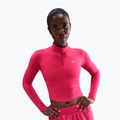 Női hosszú ujjú Nike One Fitted Dri-Fit 1/4 Zip Mid Layer rush pink/white