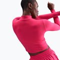 Női hosszú ujjú Nike One Fitted Dri-Fit 1/4 Zip Mid Layer rush pink/white 4