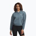 Női pulóver Under Armour Rival Fleece Piped HZ Hoodie jasper blue/white