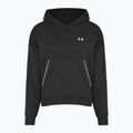 Női Under Armour Rival Fleece Piped HZ kapucnis pulóver fekete/fehér 3