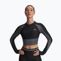 Női Under Armour HeatGear Rib 1/4 Zip edző hosszú ujjú fekete/castlerock/fehér