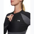 Női Under Armour HeatGear Rib 1/4 Zip edző hosszú ujjú fekete/castlerock/fehér 3