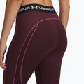 Női edzőleggings Under Armour ColdGear Textured dark maroon/fuchsia dusk/white 4