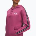 Női kapucnis pulóver Under Armour Icon Fleece Taped Hoody fuchsia dusk/white 3