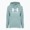Női Under Armour Rival Fleece Big Logo kapucnis pulóver serpentine/fehér 4