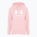Női Under Armour Rival Fleece Big Logo kapucnis pulóver prime pink/white 3