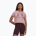 Női edzőpóló Under Armour Rival Logo turmalin rózsaszín/maroon köd