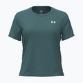 Női edzőpóló Under Armour Tech Wordmark Tape rack green/black/white