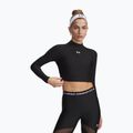 Női hosszú ujjú edzőfelső Under Armour HeatGear Crop Mock ultimate black/white