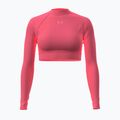 Női hosszú ujjú edzőfelső Under Armour HeatGear Crop Mock bittersweet pink/posh pink