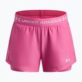 Gyerek edző rövidnadrág Under Armour UA Tech Play Up 2IN1 Shorts pink frenzy/white