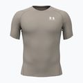 Férfi edző póló Under Armour HG Armour Comp timberwolf taupe/white