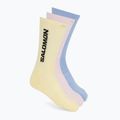 Zokni Salomon Everyday Crew 3 pack brunnera blue/dusty yellow/icy pink