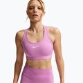 Sportmelltartó Nike Swoosh Medium Support Light Magenta/White