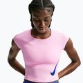 Női futó póló Nike Tempo Swoosh Run Dri-Fit pink rise/pink rise/old royal