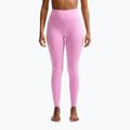 Női edzőleggingsek Nike One pink rise/white