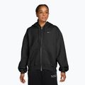 Női pulóver Nike Studio Fleece Medium Weight Oversized Full Zip total black/sail