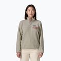Női polár pulóver Patagonia Lightweight Synchilla Snap-T Pullover oatmeal heather w/moonrise taupe
