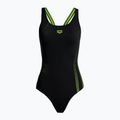 Női egyrészes fürdőruha arena Shadow One Piece fekete/zöld 000088/506