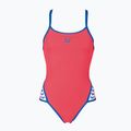 Női egyrészes fürdőruha arena Team Stripe Super Fly Back One Piece piros-kék 001195/477 5