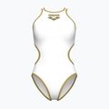 Női egyrészes fürdőruha Arena One Biglogo One Piece white/gold