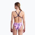 Női egyrészes fürdőruha arena Rose Texture fürdőruha Xcross Back multi rózsaszín/navy 7