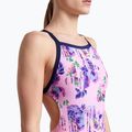 Női egyrészes fürdőruha arena Rose Texture fürdőruha Xcross Back multi rózsaszín/navy 8