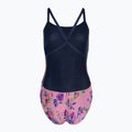Női egyrészes fürdőruha arena Rose Texture fürdőruha Xcross Back multi rózsaszín/navy 2