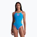 Női egyrészes fürdőruha arena One Double Cross Back One Piece türkiz/fluo rózsaszín/lágy zöld 6