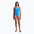 Női egyrészes fürdőruha arena One Double Cross Back One Piece türkiz/fluo rózsaszín/lágy zöld 7