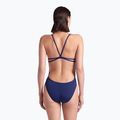 Női egyrészes fürdőruha arena Lace Back Solid navy/fehér 7