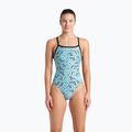 Női egyrészes fürdőruha arena Escape Challenge Back black/water blue multi
