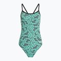 Női egyrészes fürdőruha arena Escape Challenge Back black/water blue multi