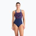 Női egyrészes fürdőruha arena Foggy Dots Swim Pro Back navy / blue cosmo