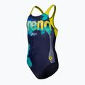 Gyerek egyrészes fürdőruha arena Light Tricks Swim Pro Back navy/soft green/multi 3