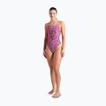 Női egyrészes fürdőruha arena Pink Dahlia Lace Back shocking pink/multi 2