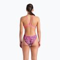 Női egyrészes fürdőruha arena Pink Dahlia Lace Back shocking pink/multi 3