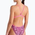 Női egyrészes fürdőruha arena Pink Dahlia Lace Back shocking pink/multi 4