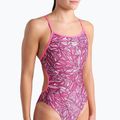 Női egyrészes fürdőruha arena Pink Dahlia Lace Back shocking pink/multi 5