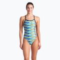 Női egyrészes fürdőruha arena Racing Stripe Xcriss Cross fekete multi/fekete 5