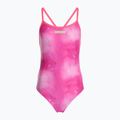 Női egyrészes fürdőruha arena Tie-Dye Challenge Back Allover sokkoló rózsaszín multi/sokkoló rózsaszín