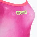 Női egyrészes fürdőruha arena Tie-Dye Challenge Back Allover sokkoló rózsaszín multi/sokkoló rózsaszín 3