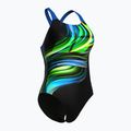Női egyrészes fürdőruha arena Bloom Swim Pro Back Lb multi fekete/fekete/kék porcelán 3