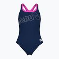 Női egyrészes fürdőruha arena Logo Swim Pro navy/shocking pink