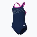 Női egyrészes fürdőruha arena Logo Swim Pro navy/shocking pink 4